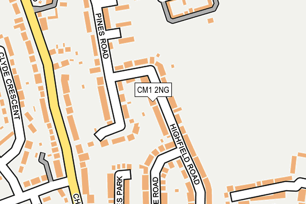 CM1 2NG map - OS OpenMap – Local (Ordnance Survey)