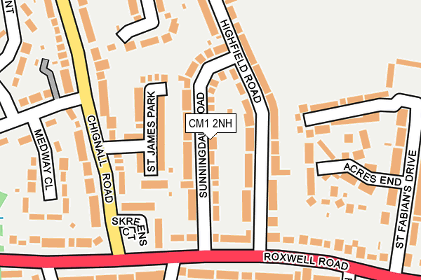 CM1 2NH map - OS OpenMap – Local (Ordnance Survey)