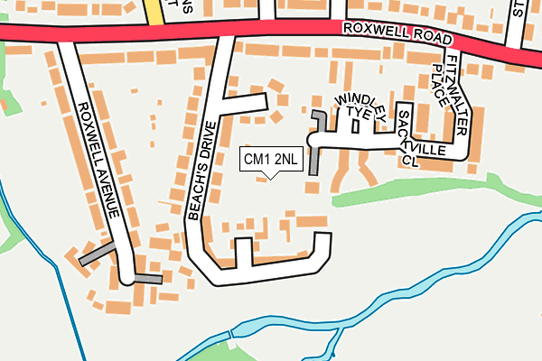 CM1 2NL map - OS OpenMap – Local (Ordnance Survey)