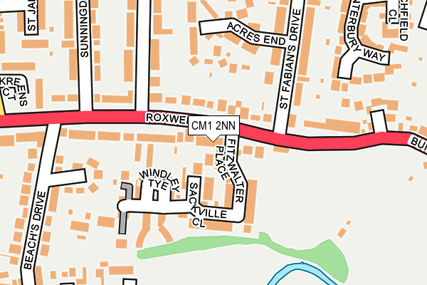 CM1 2NN map - OS OpenMap – Local (Ordnance Survey)