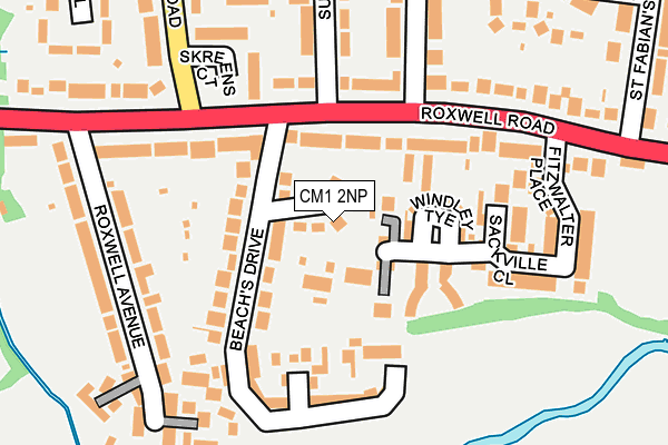 CM1 2NP map - OS OpenMap – Local (Ordnance Survey)