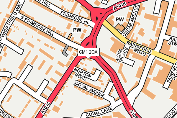 CM1 2QA map - OS OpenMap – Local (Ordnance Survey)
