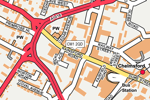 CM1 2QD map - OS OpenMap – Local (Ordnance Survey)