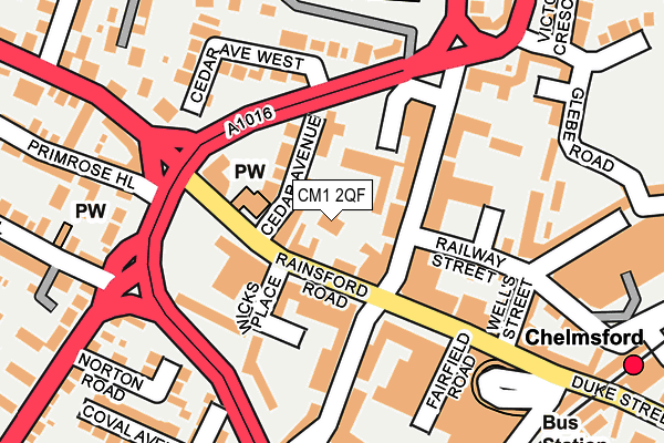 CM1 2QF map - OS OpenMap – Local (Ordnance Survey)