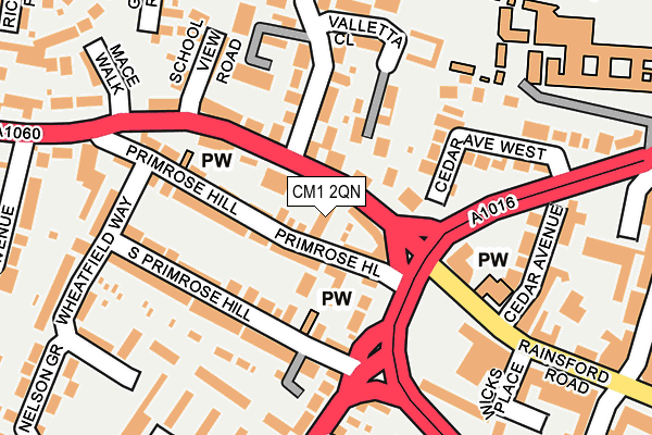 CM1 2QN map - OS OpenMap – Local (Ordnance Survey)