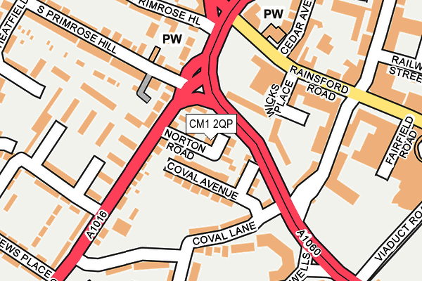 CM1 2QP map - OS OpenMap – Local (Ordnance Survey)
