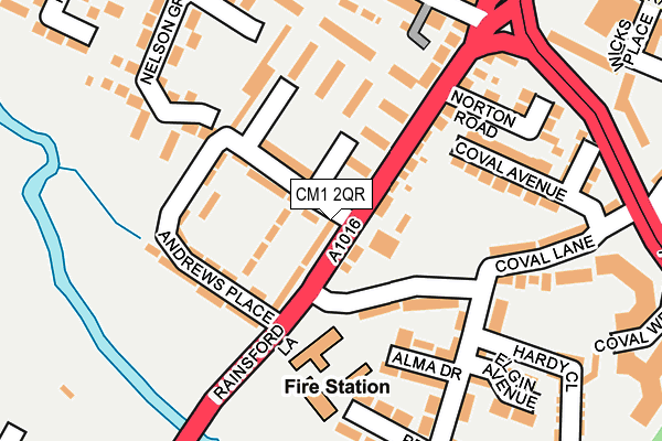 CM1 2QR map - OS OpenMap – Local (Ordnance Survey)