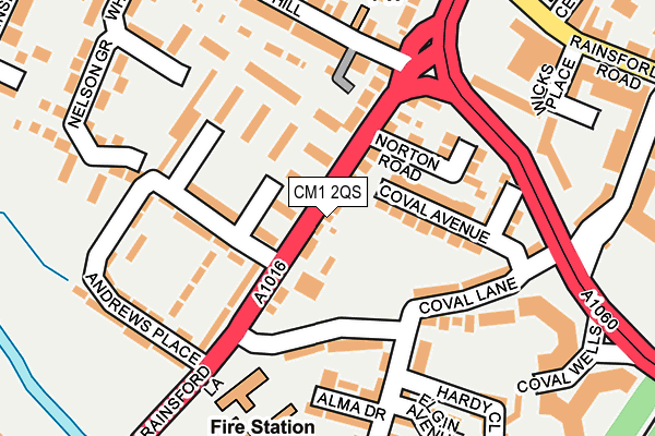 CM1 2QS map - OS OpenMap – Local (Ordnance Survey)