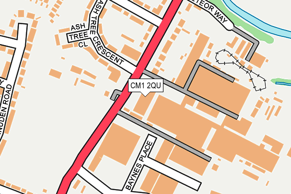 CM1 2QU map - OS OpenMap – Local (Ordnance Survey)