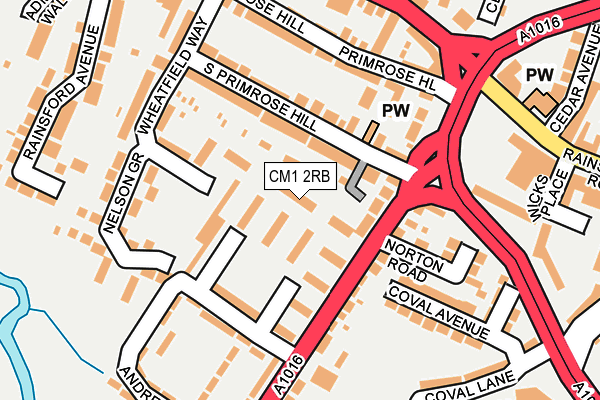 CM1 2RB map - OS OpenMap – Local (Ordnance Survey)