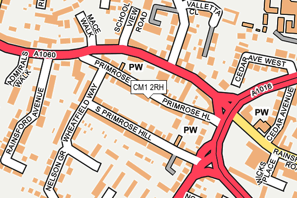 CM1 2RH map - OS OpenMap – Local (Ordnance Survey)