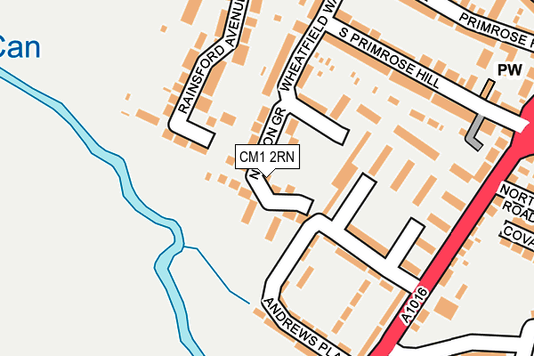 CM1 2RN map - OS OpenMap – Local (Ordnance Survey)