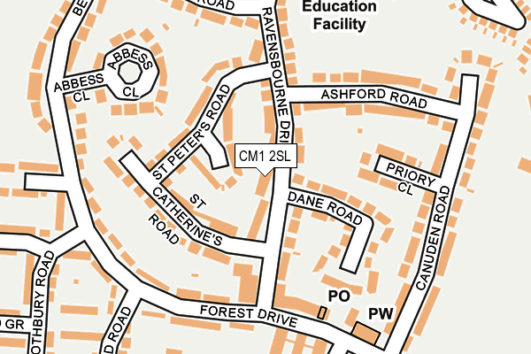 CM1 2SL map - OS OpenMap – Local (Ordnance Survey)