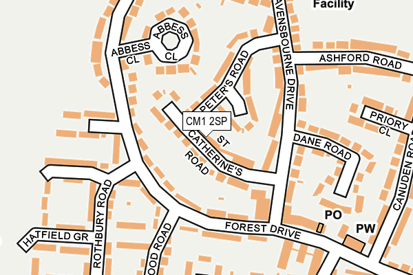 CM1 2SP map - OS OpenMap – Local (Ordnance Survey)