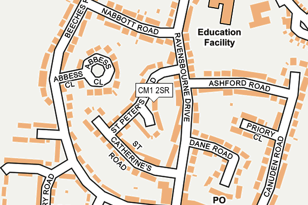 CM1 2SR map - OS OpenMap – Local (Ordnance Survey)