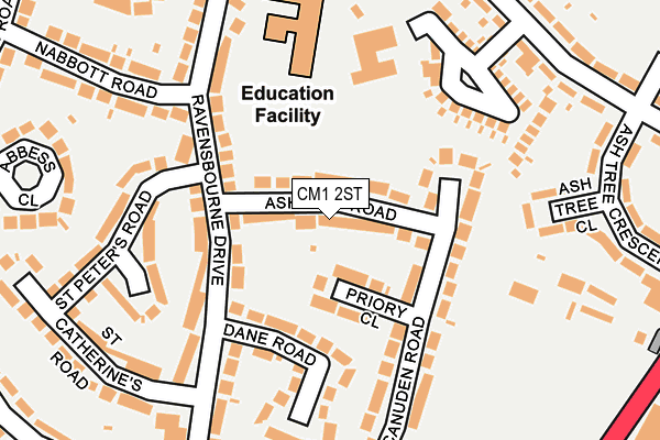 CM1 2ST map - OS OpenMap – Local (Ordnance Survey)