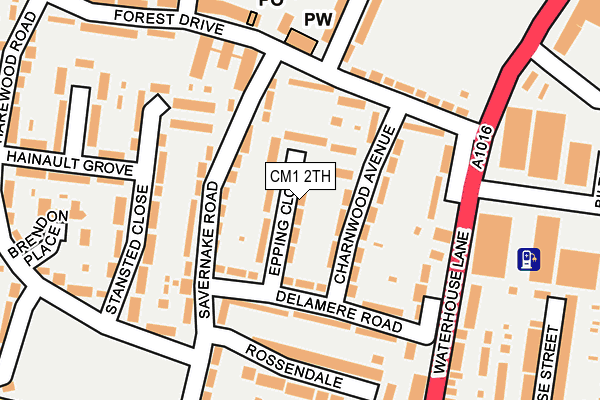 CM1 2TH map - OS OpenMap – Local (Ordnance Survey)