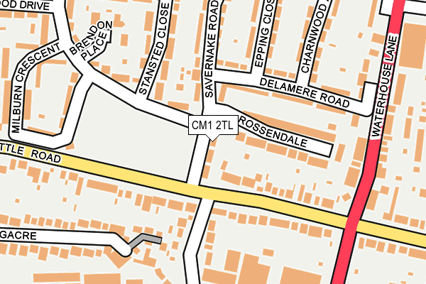 CM1 2TL map - OS OpenMap – Local (Ordnance Survey)