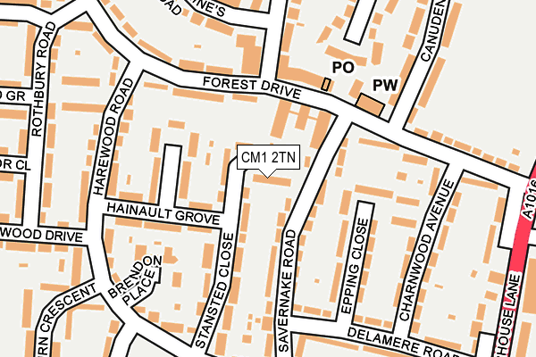 CM1 2TN map - OS OpenMap – Local (Ordnance Survey)