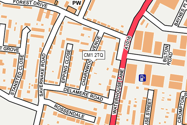 CM1 2TQ map - OS OpenMap – Local (Ordnance Survey)