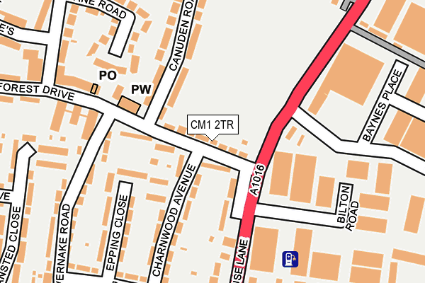 CM1 2TR map - OS OpenMap – Local (Ordnance Survey)