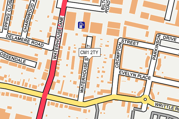 CM1 2TY map - OS OpenMap – Local (Ordnance Survey)