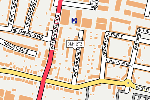 CM1 2TZ map - OS OpenMap – Local (Ordnance Survey)