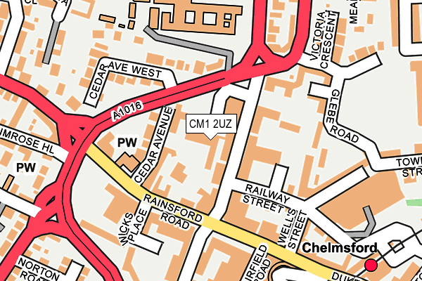 CM1 2UZ map - OS OpenMap – Local (Ordnance Survey)