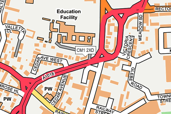 CM1 2XD map - OS OpenMap – Local (Ordnance Survey)