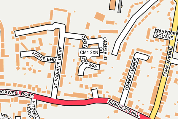 CM1 2XN map - OS OpenMap – Local (Ordnance Survey)