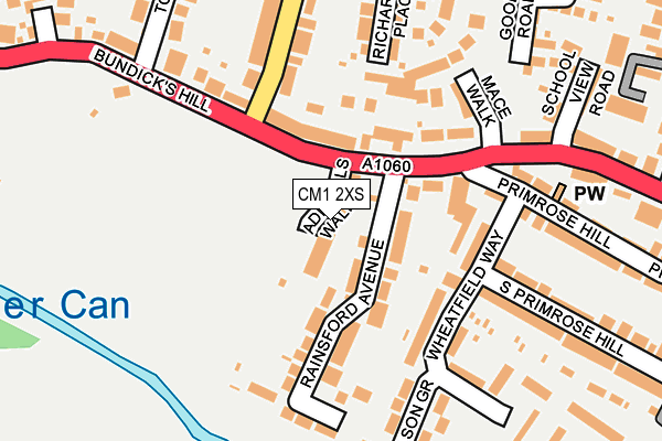 CM1 2XS map - OS OpenMap – Local (Ordnance Survey)