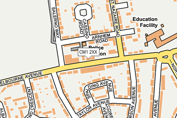 CM1 2XX map - OS OpenMap – Local (Ordnance Survey)