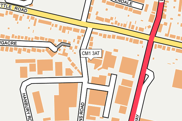 CM1 3AT map - OS OpenMap – Local (Ordnance Survey)