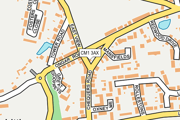 CM1 3AX map - OS OpenMap – Local (Ordnance Survey)