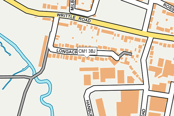 CM1 3BJ map - OS OpenMap – Local (Ordnance Survey)