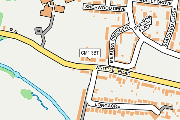 CM1 3BT map - OS OpenMap – Local (Ordnance Survey)