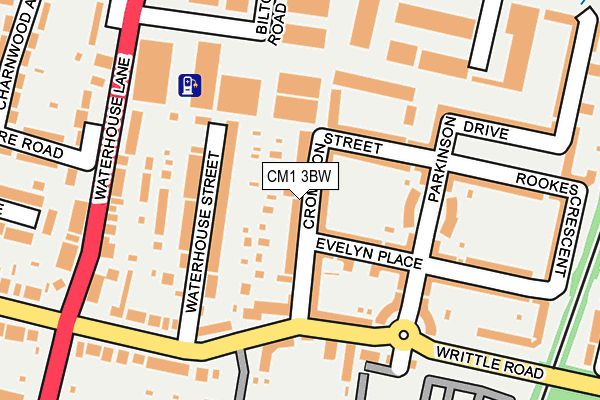 CM1 3BW map - OS OpenMap – Local (Ordnance Survey)