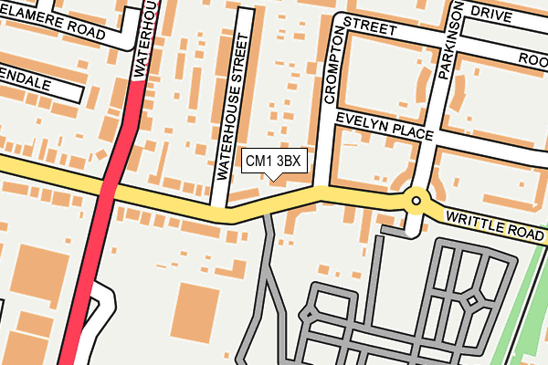 CM1 3BX map - OS OpenMap – Local (Ordnance Survey)