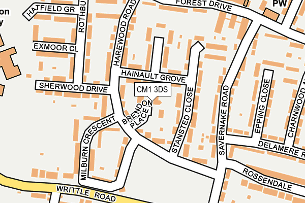 CM1 3DS map - OS OpenMap – Local (Ordnance Survey)