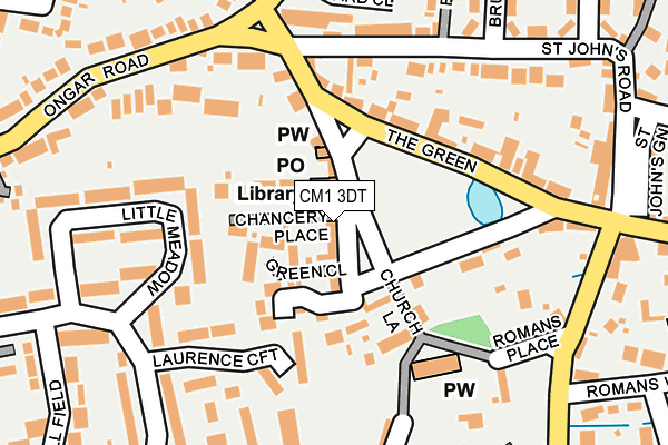 CM1 3DT map - OS OpenMap – Local (Ordnance Survey)