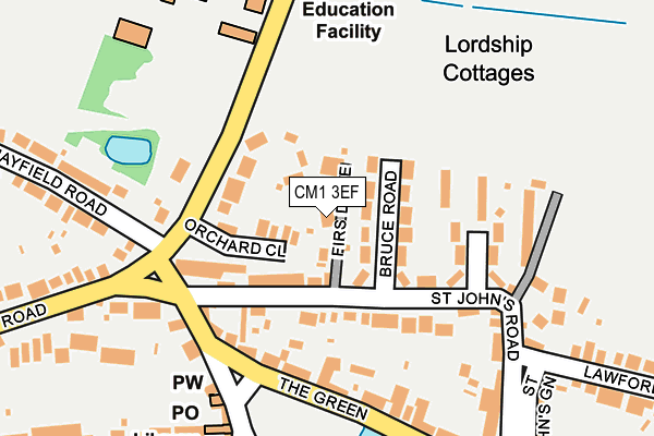 CM1 3EF map - OS OpenMap – Local (Ordnance Survey)