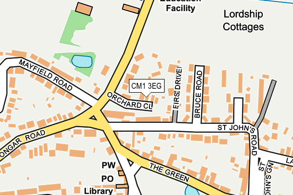 CM1 3EG map - OS OpenMap – Local (Ordnance Survey)
