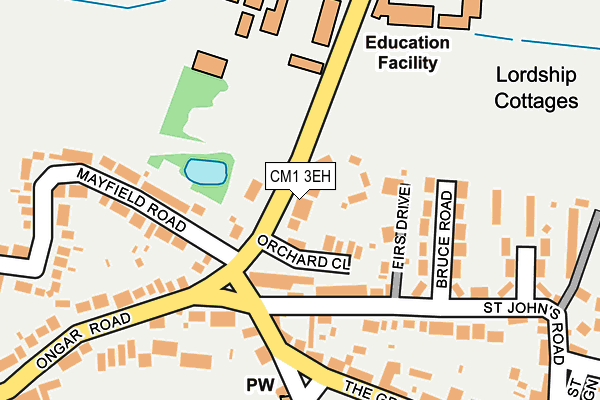 CM1 3EH map - OS OpenMap – Local (Ordnance Survey)