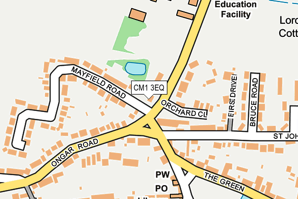 CM1 3EQ map - OS OpenMap – Local (Ordnance Survey)