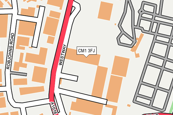 CM1 3FJ map - OS OpenMap – Local (Ordnance Survey)