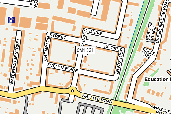 CM1 3GH map - OS OpenMap – Local (Ordnance Survey)