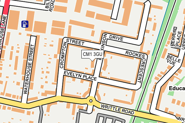 CM1 3GU map - OS OpenMap – Local (Ordnance Survey)