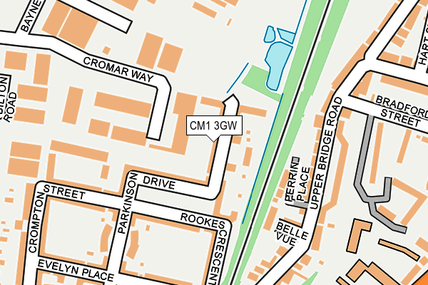 CM1 3GW map - OS OpenMap – Local (Ordnance Survey)