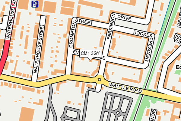 CM1 3GY map - OS OpenMap – Local (Ordnance Survey)