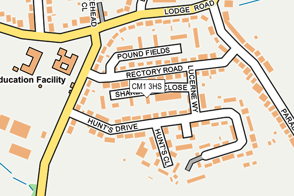 CM1 3HS map - OS OpenMap – Local (Ordnance Survey)